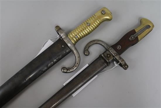 Two French bayonets;